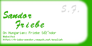 sandor friebe business card